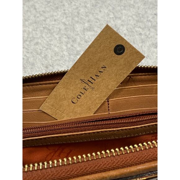 Cole Haan Travel Zip Wallet Woodbury Heritage Weave - Picture 6 of 10